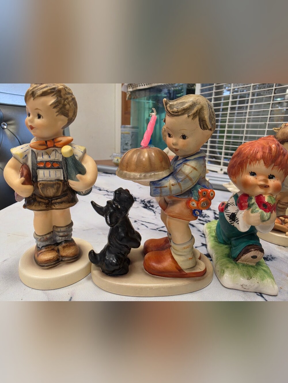 Goebel Hand-Painted Boy Figurines.  16 Of them. 2 Are Not Goebel.